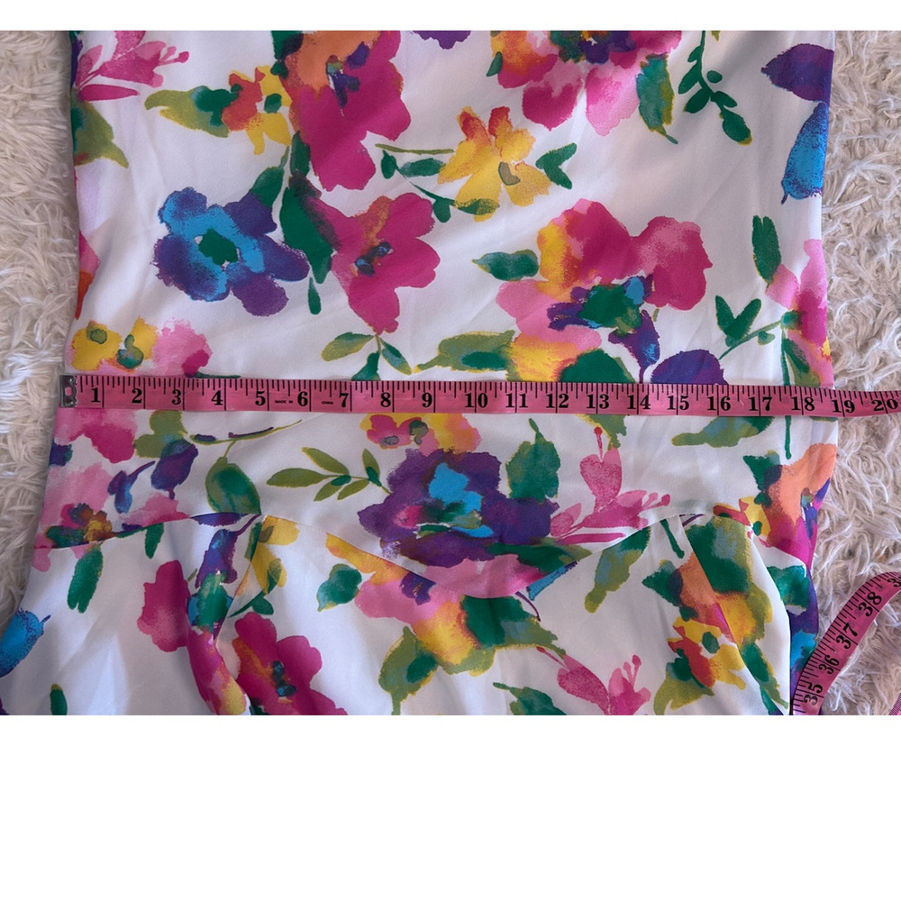 Jessica London Women's Size 12W White Multicolor Floral Drop Waist Dress #0413 - Picture 12 of 13